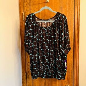 NEW Brown & Turquoise Shirt - Apt 9 - 1X